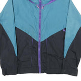 SIERRA DESIGNS Mens Blue & Purple Outdoor Jacket S Nylon Colourblock Zip Hooded