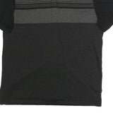 CALVIN KLEIN Mens Black & Grey Striped Short Sleeve Polo Shirt L Cotton Casual