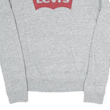 LEVI'S Womens Grey Sweatshirt Crew Neck S Cotton Blend Pullover Logo Print
