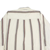 CHAPS RALPH LAUREN Mens Cream & Brown Striped Shirt 2XL Cotton Long Sleeve