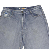 RED BBQ Mens Denim Blue Casual Shorts Skull Print Rock N Roll M W34 Relaxed Fit