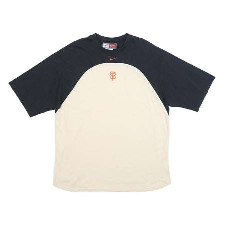 NIKE Mens Black & Cream San Francisco Baseball T-Shirt L Short Sleeve Crew Neck