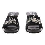 Mule Heels Black Synthetic Womens UK 3