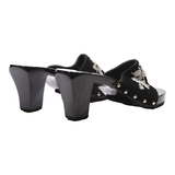 Mule Heels Black Synthetic Womens UK 3