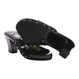 Mule Heels Black Synthetic Womens UK 3