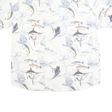 REEL LEGENDS Mens White Fishing Print Cotton Shirt XL Casual Summer Holiday
