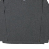 KANGOL Mens Grey Cotton Blend Plain Button Neck Basic Knit Jumper M Casual