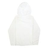 ADIDAS Womens White Hooded Zip Jacket S Polyester Blend Plain Lightweight