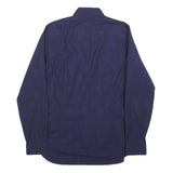 TED BAKER Mens Navy Blue Plain Shirt XS Cotton Blend Stylish Button Shirt