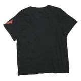 TRUE RELIGION Womens Black Graphic T-Shirt M Short Sleeve Crew Neck Cotton Blend