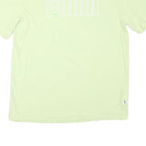 PUMA Mens Light Green Graphic T-Shirt S Short Sleeve Crew Neck Cotton Blend