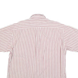 DOCKERS Mens Pink & White Striped Cotton Shirt L Button Collar Casual Summer