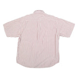 DOCKERS Mens Pink & White Striped Cotton Shirt L Button Collar Casual Summer
