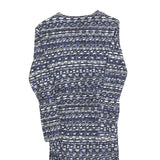 REISS Womens Blue Black & White Day Jersey Striped Long Sleeve Knee Length S