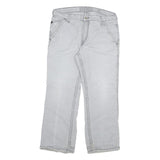 CARHARTT Mens Cotton Blend Grey Regular Fit Straight Leg Trousers W34 L29 Casual