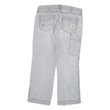 CARHARTT Mens Cotton Blend Grey Regular Fit Straight Leg Trousers W34 L29 Casual