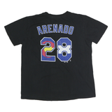 MAJESTIC Womens Black Colorado Graphic T-Shirt L Short Sleeve Crew Neck Baseball