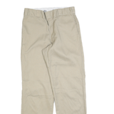 DICKIES Mens Regular Fit Beige Cotton Blend Trousers W32 L32 Classic Workwear