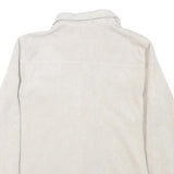 PIECES Womens Beige Cotton Blend Button Jacket M Corduroy Plain Stylish Relaxed