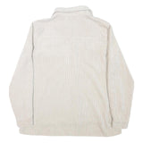 PIECES Womens Beige Cotton Blend Button Jacket M Corduroy Plain Stylish Relaxed