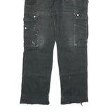 CARHARTT Mens Black Regular Fit Cargo Trousers W30 L30 Workwear Durable Cotton