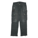 CARHARTT Mens Black Regular Fit Cargo Trousers W30 L30 Workwear Durable Cotton