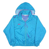 COLUMBIA Womens Blue Nylon Jacket XL Windbreaker Hooded Zip Outdoor Sports