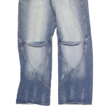 HACIENDA Mens Regular Fit Blue Denim Jeans W32 L29 Unique Stitching Zip Closure