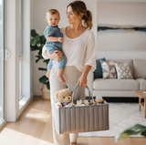 Anysort Mommy Diaper Bag Rectangular Line Pattern Basket Storage Stackers And Caddies Storage Organizer