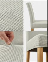 Anyseat Off White Waterproof Chair Cover – Corn Kernel Pattern Stretch Slipcover for Dining Room