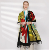 Anyyou 100% Merino Wool Red White Green Silk Satin Large Winter Scarf Pashmina Shawl Bandana Perfect For Women Ladies Fashion Style