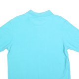 CHAPS Mens Blue Short Sleeve Plain M Cotton Blend Polo Shirt Classic Logo