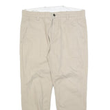 LEVI'S Mens Cotton Blend Beige Slim Tapered Trousers W34 L26 Elasticated Hem
