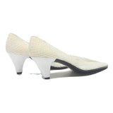 VOGELE Womens Pointed Toe White Synthetic Kitten Heels UK 7 Classic Elegant