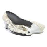 VOGELE Womens Pointed Toe White Synthetic Kitten Heels UK 7 Classic Elegant