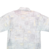 CARLETTI Mens White & Grey Abstract Print Shirt L Casual Cotton Blend Summer