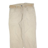 CARHARTT Mens Jeans Beige Relaxed Straight Denim W34 L30 Workwear Utility Zip