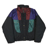 MCGREGOR Mens Black & Burgundy & Purple Colourblock Nylon Zip Jacket L Polyester