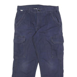 CARHARTT Mens Relaxed Navy Cargo Trousers W34 L30 Cotton Blend Zip Pocketed