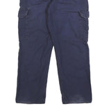 CARHARTT Mens Relaxed Navy Cargo Trousers W34 L30 Cotton Blend Zip Pocketed