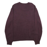 CHAPS Mens Maroon Plain Cotton Jumper Crew Neck Basic Knit 2XL Classic