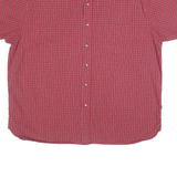 WRANGLER Mens Red Check Shirt XL Button-Down Collar Short Sleeve Cotton Casual