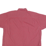 WRANGLER Mens Red Check Shirt XL Button-Down Collar Short Sleeve Cotton Casual