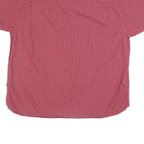 WRANGLER Mens Red Check Shirt XL Button-Down Collar Short Sleeve Cotton Casual