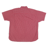 WRANGLER Mens Red Check Shirt XL Button-Down Collar Short Sleeve Cotton Casual