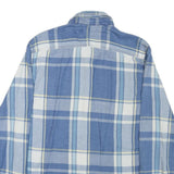 TOMMY HILFIGER Mens Blue & White Plaid Shirt M Cotton Blend Casual Long Sleeve
