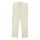 GUESS Womens Cotton Blend White Slim Straight Trousers W28 L26 Casual Denim