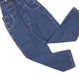 REVOLT Womens Blue Cotton Blend Denim Dungarees Loose L W34 L31 Embroidered