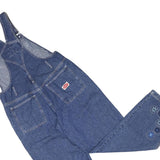 REVOLT Womens Blue Cotton Blend Denim Dungarees Loose L W34 L31 Embroidered