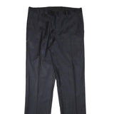 DKNY Mens Wool Blend Black Regular Fit Straight Trousers W32 L33 Elegant